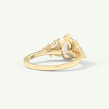 2.0 CT Pear Cut Cluster Lab-Grown Diamond Engagement Ring