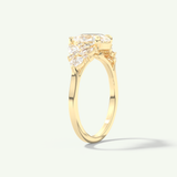 2.0 CT Pear Cut Cluster Lab-Grown Diamond Engagement Ring