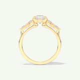 2.0 CT Pear Cut Cluster Lab-Grown Diamond Engagement Ring