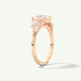 2.0 CT Pear Cut Cluster Lab-Grown Diamond Engagement Ring