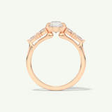 2.0 CT Pear Cut Cluster Lab-Grown Diamond Engagement Ring