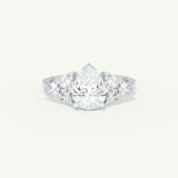 2.0 CT Pear Cut Cluster Moissanite Engagement Ring