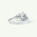 2.0 CT Pear Cut Cluster Moissanite Engagement Ring