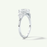 2.0 CT Pear Cut Cluster Lab-Grown Diamond Engagement Ring