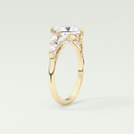 2.0 CT Princess Cut Cluster Style Moissanite Engagement Ring