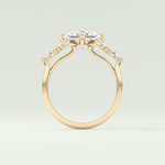 2.0 CT Princess Cut Cluster Style Moissanite Engagement Ring