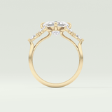 2.0 CT Princess Cut Cluster Style Moissanite Engagement Ring