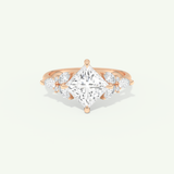 2.0 CT Princess Cut Cluster Lab-Grown Diamond Engagement Ring