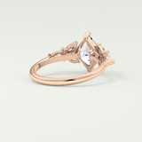 2.0 CT Princess Cut Cluster Style Moissanite Engagement Ring