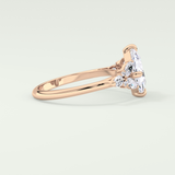 2.0 CT Princess Cut Cluster Style Moissanite Engagement Ring