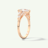 2.0 CT Princess Cut Cluster Lab-Grown Diamond Engagement Ring