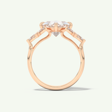 2.0 CT Princess Cut Cluster Style Moissanite Engagement Ring