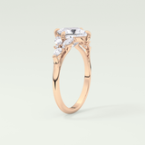 2.0 CT Princess Cut Cluster Style Moissanite Engagement Ring