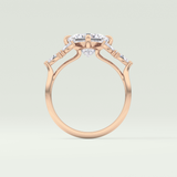 2.0 CT Princess Cut Cluster Style Moissanite Engagement Ring