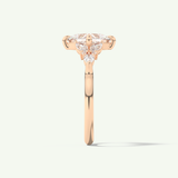 2.0 CT Princess Cut Cluster Lab-Grown Diamond Engagement Ring