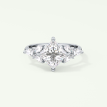 2.0 CT Princess Cut Cluster Style Moissanite Engagement Ring