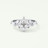 2.0 CT Princess Cut Cluster Style Moissanite Engagement Ring