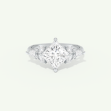 2.0 CT Princess Cut Cluster Lab-Grown Diamond Engagement Ring