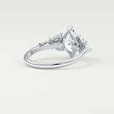 2.0 CT Princess Cut Cluster Style Moissanite Engagement Ring