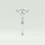 2.0 CT Princess Cut Cluster Style Moissanite Engagement Ring