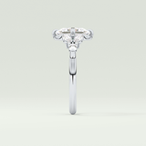 2.0 CT Princess Cut Cluster Style Moissanite Engagement Ring