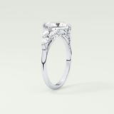 2.0 CT Princess Cut Cluster Style Moissanite Engagement Ring