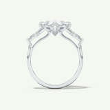 2.0 CT Princess Cut Cluster Lab-Grown Diamond Engagement Ring