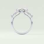 2.0 CT Princess Cut Cluster Style Moissanite Engagement Ring