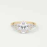 2.0 CT Oval Cut Cluster Lab Grown Diamond Engagement Ring