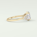 2.0 CT Oval Cut Cluster Lab Grown Diamond Engagement Ring