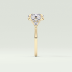 2.0 CT Oval Cut Cluster Lab Grown Diamond Engagement Ring