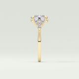 2.0 CT Oval Cut Cluster Lab Grown Diamond Engagement Ring