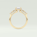 2.0 CT Oval Cut Cluster Lab Grown Diamond Engagement Ring