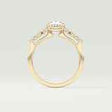 2.0 CT Oval Cut Cluster Lab Grown Diamond Engagement Ring