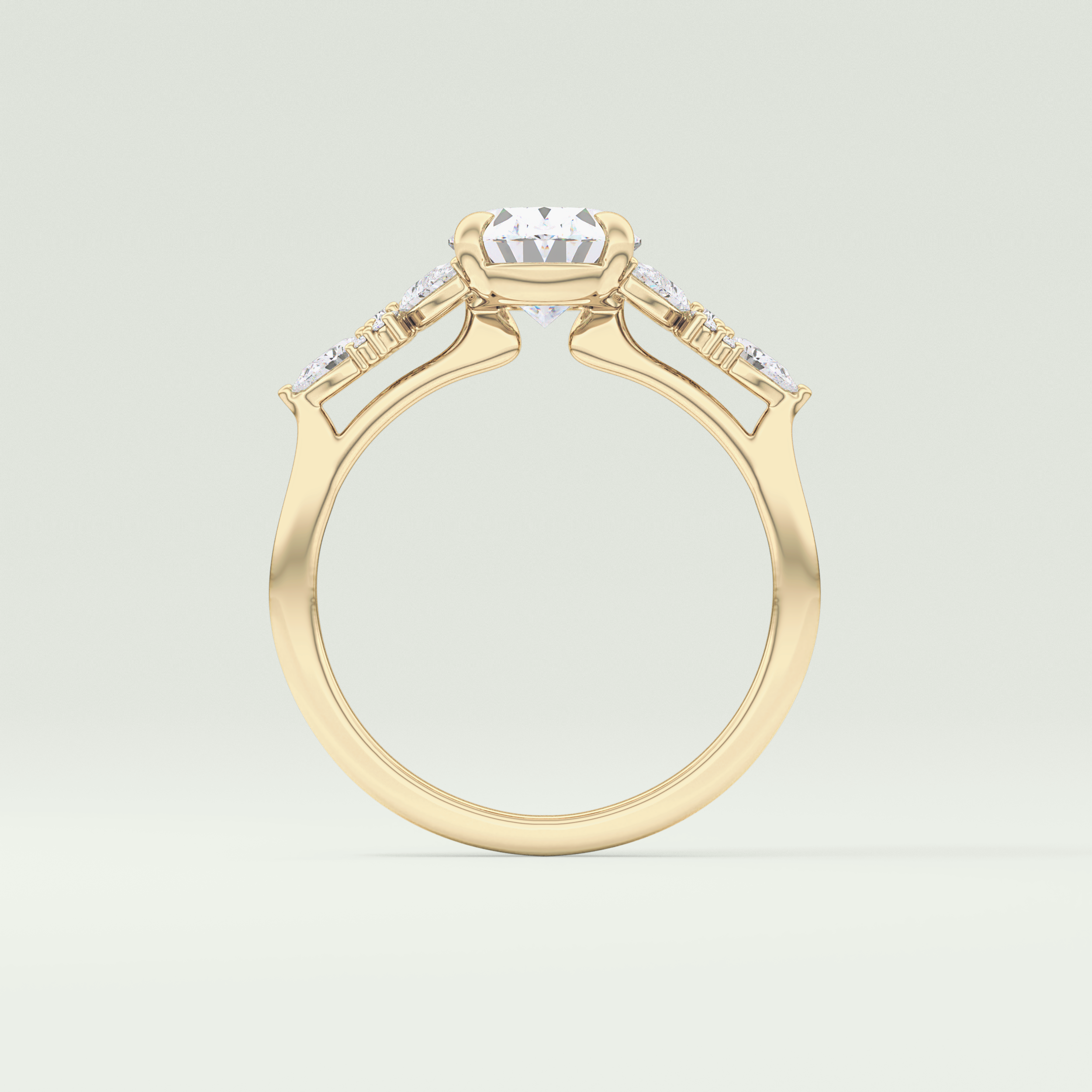 2.0 CT Oval Cut Cluster Lab Grown Diamond Engagement Ring