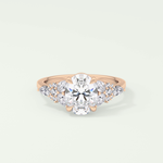 2.0 CT Oval Cut Cluster Lab Grown Diamond Engagement Ring