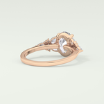 2.0 CT Oval Cut Cluster Lab Grown Diamond Engagement Ring