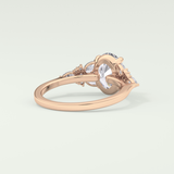 2.0 CT Oval Cut Cluster Lab Grown Diamond Engagement Ring