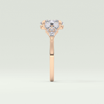 2.0 CT Oval Cut Cluster Lab Grown Diamond Engagement Ring