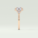 2.0 CT Oval Cut Cluster Lab Grown Diamond Engagement Ring