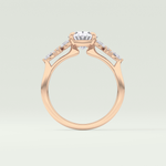 2.0 CT Oval Cut Cluster Lab Grown Diamond Engagement Ring