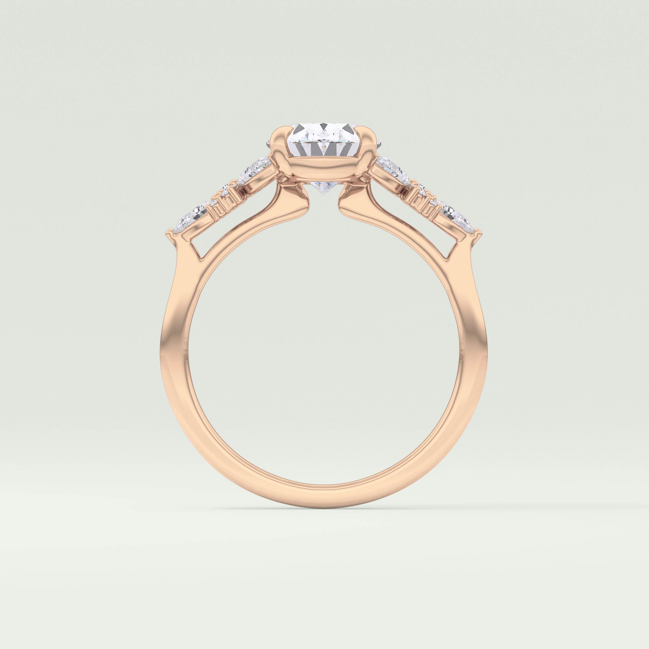 2.0 CT Oval Cut Cluster Lab Grown Diamond Engagement Ring
