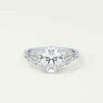 2.0 CT Oval Cut Cluster Lab Grown Diamond Engagement Ring