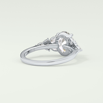2.0 CT Oval Cut Cluster Lab Grown Diamond Engagement Ring