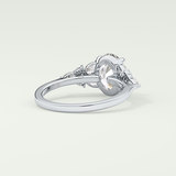 2.0 CT Oval Cut Cluster Lab Grown Diamond Engagement Ring