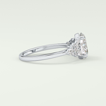 2.0 CT Oval Cut Cluster Lab Grown Diamond Engagement Ring