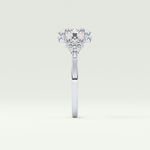 2.0 CT Oval Cut Cluster Lab Grown Diamond Engagement Ring