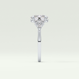 2.0 CT Oval Cut Cluster Lab Grown Diamond Engagement Ring