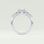 2.0 CT Oval Cut Cluster Lab Grown Diamond Engagement Ring
