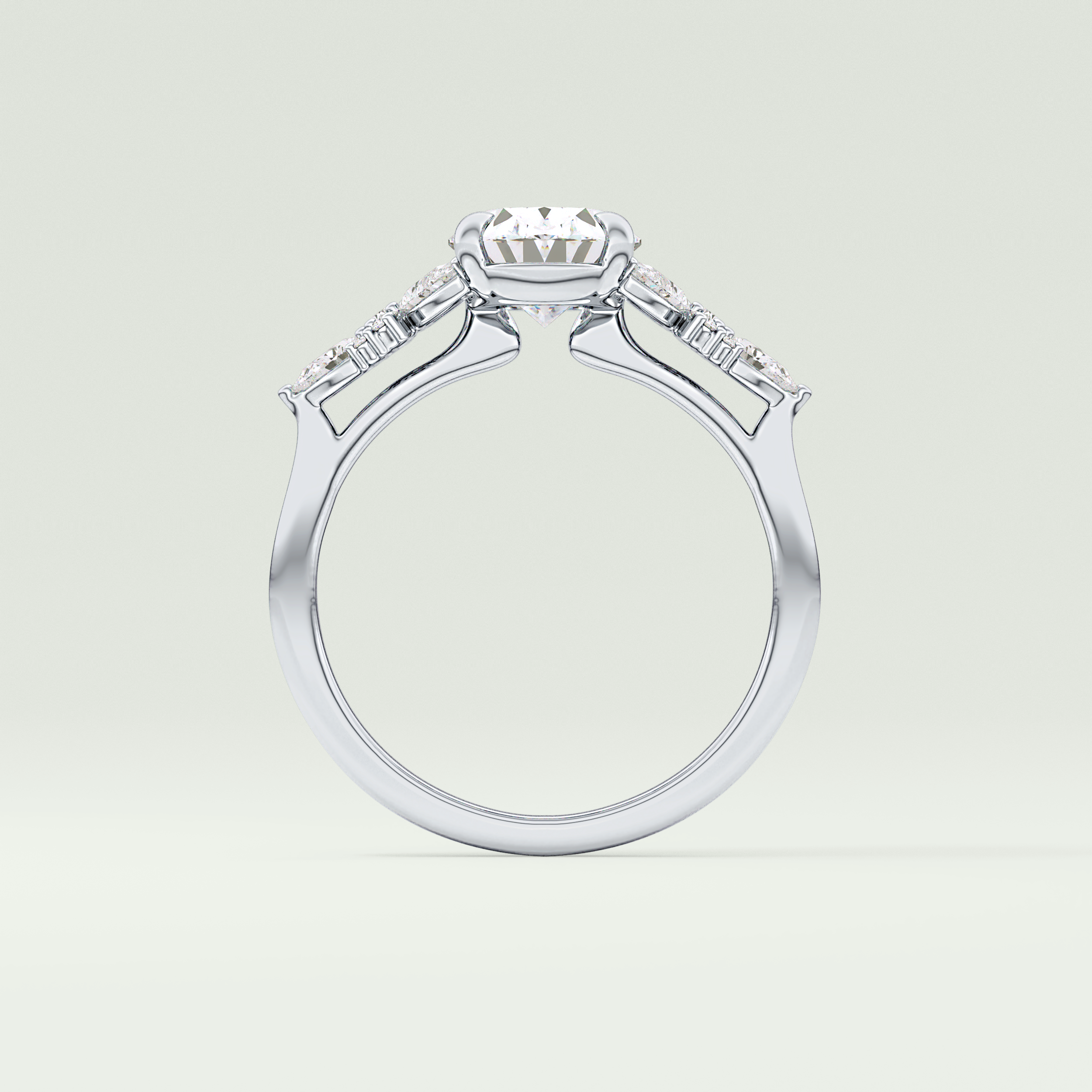 2.0 CT Oval Cut Cluster Lab Grown Diamond Engagement Ring